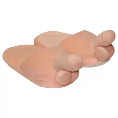 Chaussons pénis - peluche beige