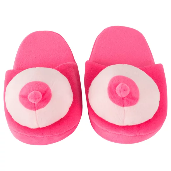 Chaussons seins - peluche - rose