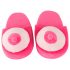 Chaussons peluche roses - forme seins
