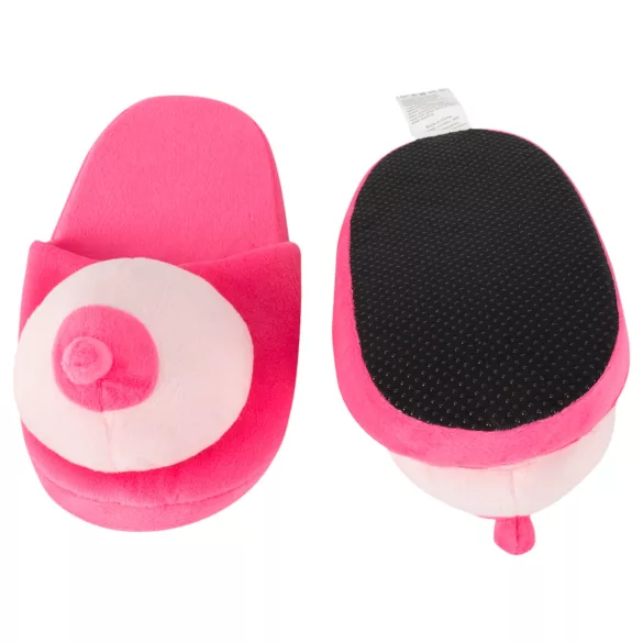 Chaussons seins - peluche - rose