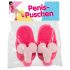 Pantoufles en peluche rose - en forme de pénis