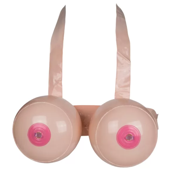 Boob Battle - poitrine gonflable à harnais - couleur chair