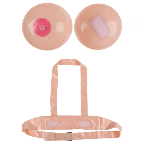 Boob Battle - poitrine gonflable à harnais - couleur chair