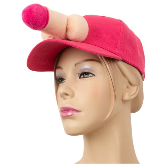 Casquette rose avec motif pénis