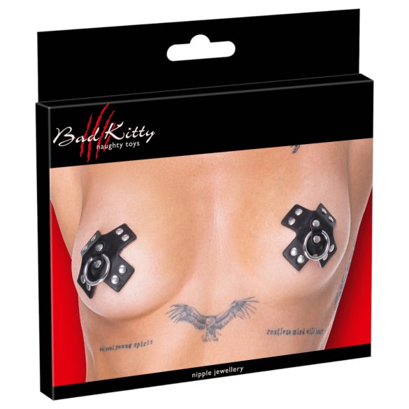 Cottelli - autocollants pour tétons avec piercing (noir)