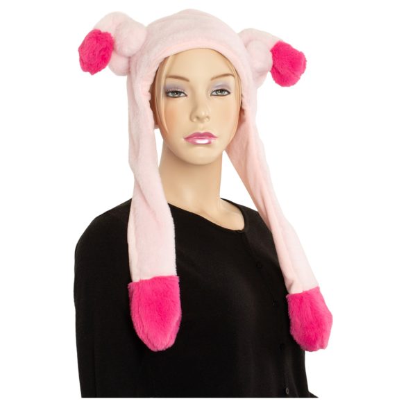 Bonnet amusant avec oreilles mobiles (rose)
