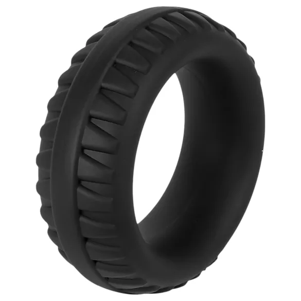 Pulselock Forge - anneau pénien en silicone à motif de bande de roulement (noir) - 35 mm