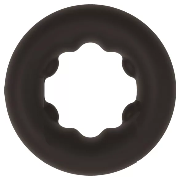 Pulselock Cocktura - anneau pénien en silicone à pois (noir) - 27 mm