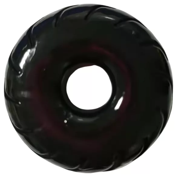 Pulselock Forge - anneau pénien en TPE noir à motif de roue (19 mm)