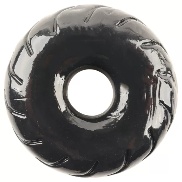 Pulselock Forge - anneau pénien en TPE noir à motif de roue (19 mm)