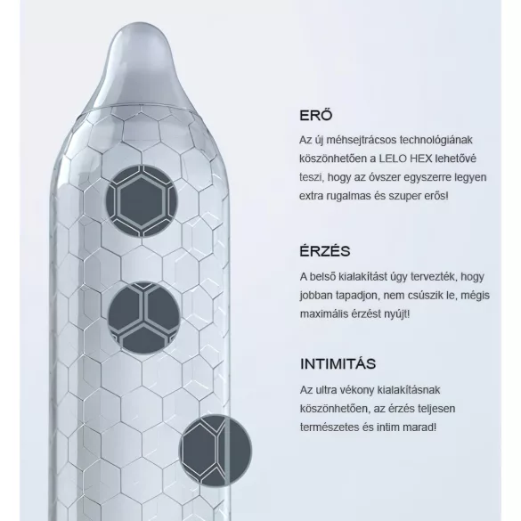 LELO Hex Original - préservatif texturé - latex - 1 pièce