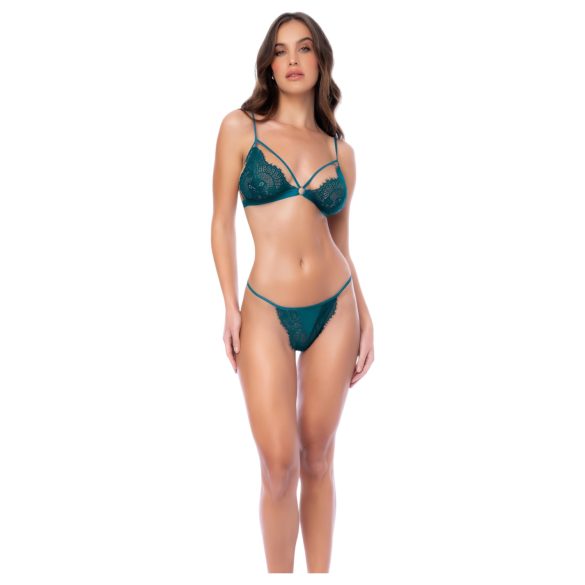 Ensemble lingerie floral à bretelles vertes - Mapalé