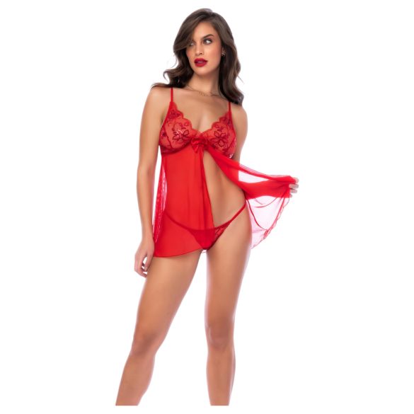 Mapalé - babydoll en dentelle et string (rouge)