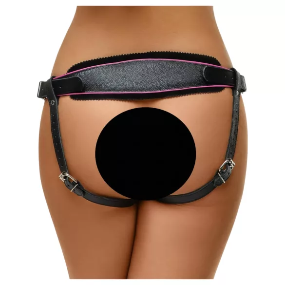ZADO - bas en cuir pour gode-ceinture BDSM (noir, S-L)