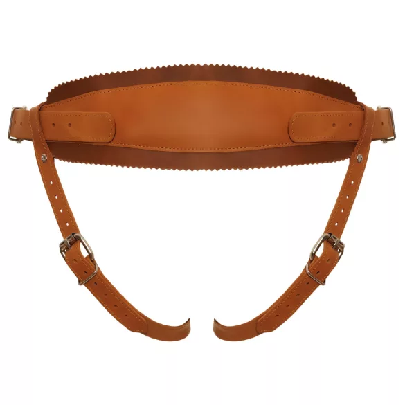 ZADO - harnais en cuir pour godemiché - marron