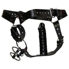 ZADO - String cuir, dildo et 3 anneaux pénis
