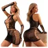 JSY 012 - mini-robe brillante en résille (noir)