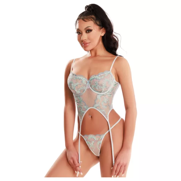JSY 036 - ensemble de lingerie érotique (bleu)