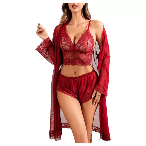 JSY 058 - ensemble de lingerie érotique - rouge (L-XL)