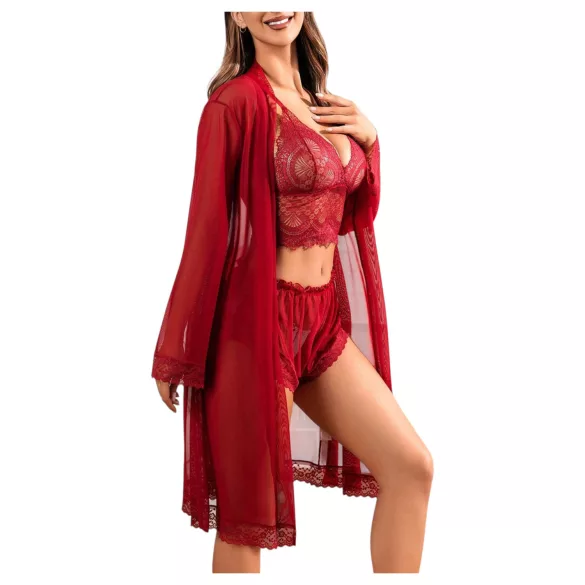 JSY 058 - ensemble de lingerie érotique - rouge (L-XL)