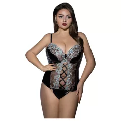 JSY 062 - ensemble de lingerie noire à lacets (XL-2XL)