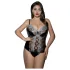 JSY 062 - ensemble de lingerie noire à lacets (XL-2XL)