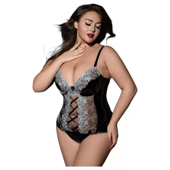 JSY 062 - ensemble de lingerie noire à lacets (XL-2XL)