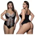 JSY 062 - ensemble de lingerie noire à lacets (XL-2XL)