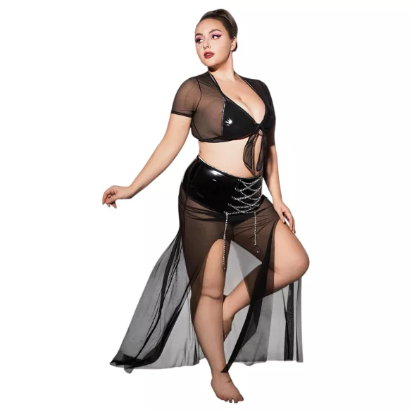 JSY 065 - ensemble babydoll noir (XL-2XL)