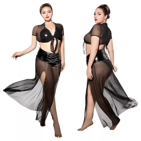 JSY 065 - ensemble babydoll noir (XL-2XL)
