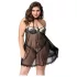 JSY 066 - ensemble babydoll noir (XL-2XL)