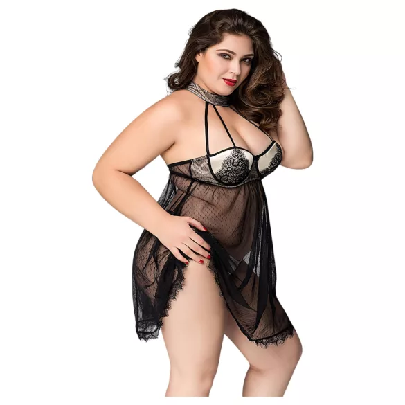 JSY 066 - ensemble babydoll noir (XL-2XL)