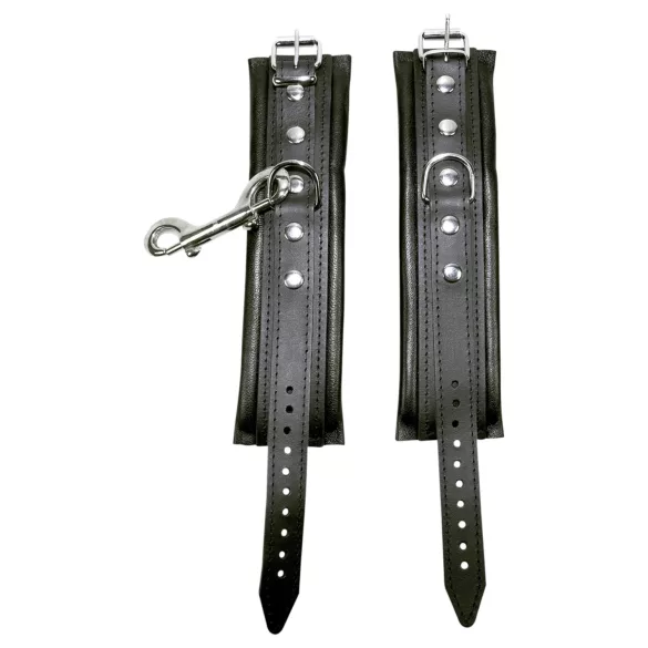 ZADO - menottes poignet cuir avec mousqueton - noir