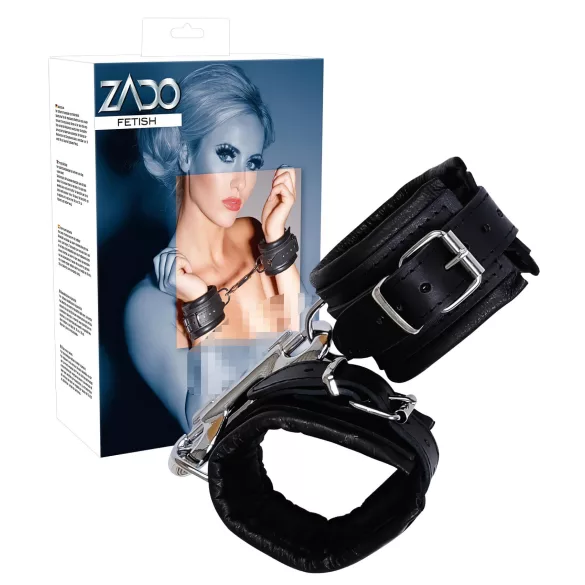 ZADO - menottes poignet cuir avec mousqueton - noir