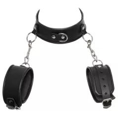 ZADO - collier en cuir avec menottes - noir