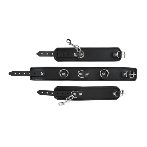 ZADO - collier en cuir avec menottes - noir