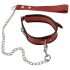 ZADO - collier et laisse en cuir (rouge)