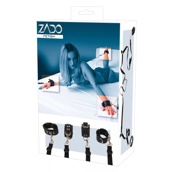 ZADO - kit de fixation au lit en cuir - noir