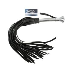 ZADO - long fouet en cuir extra robuste (noir)