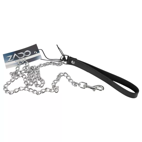 ZADO - laisse BDSM en métal pour collier (argent)