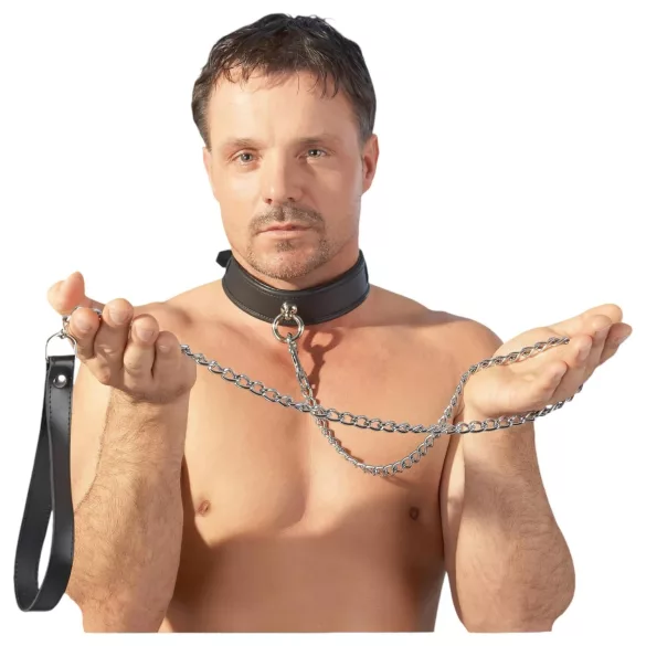 ZADO - laisse BDSM en métal pour collier (argent)