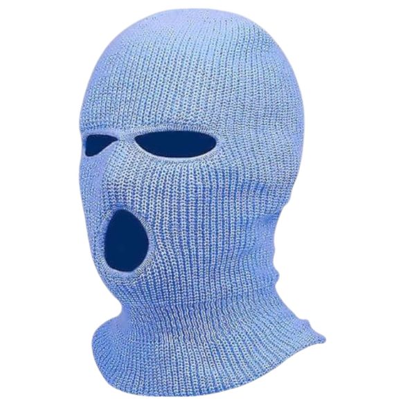 Balaclava tricot 3 ouvertures (bleu)