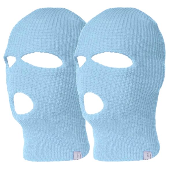 Balaclava - masque à 3 ouvertures - tricoté - bleu