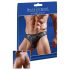 String homme brillant avec empiècement transparent (noir)