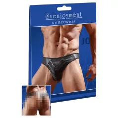   Torro - string homme brillant - empiècement transparent - noir - L