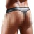 String homme brillant avec empiècement transparent (noir) - L