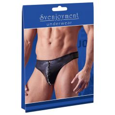 Svenjoyment - Tanga homme brillant avec strass et fermeture éclair (noir)   Svenjoyment - Tanga homme brillant avec strass et fermeture éclair (noir)