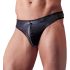 Svenjoyment - Tanga homme brillant avec strass et fermeture éclair (noir)