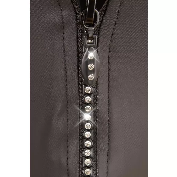 Svenjoyment - string homme zippé strass - effet brillant - noir