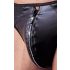 Svenjoyment - Tanga homme brillant avec strass et fermeture éclair (noir) - M